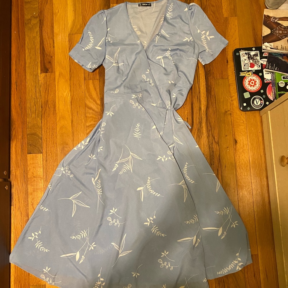 blue wrap dress. Brand new!